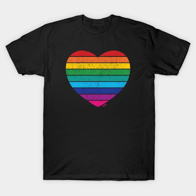 Retro Rainbow Heart T-Shirt by meownarchy